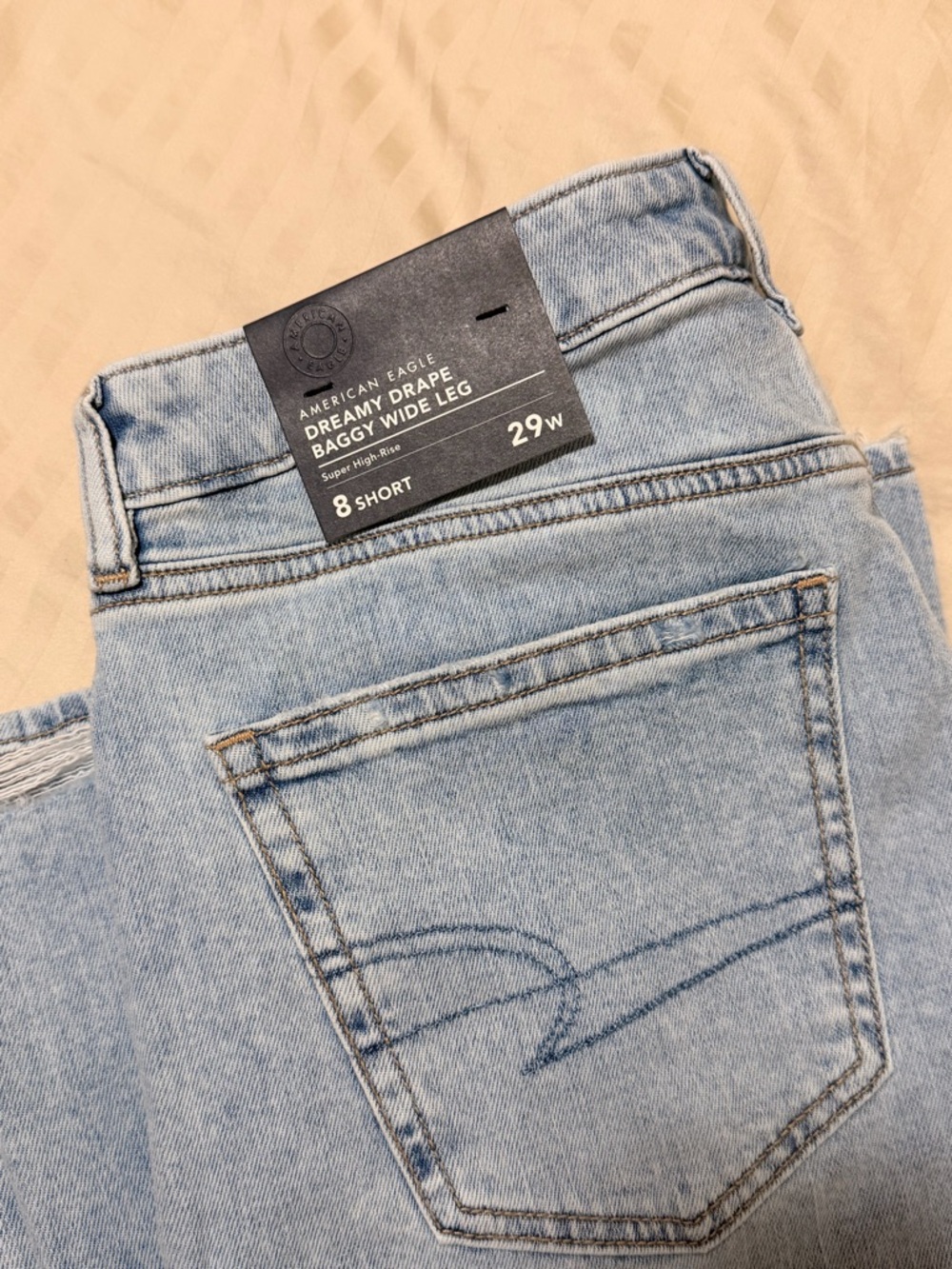 American Eagle Outfitters Light Blue Dreamy Drape Baggy Wide Leg Jeans